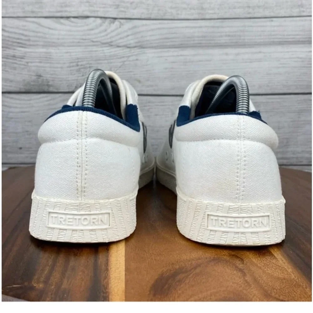 Tretorn White Sneakers with Navy Detail - Picture 6 of 10